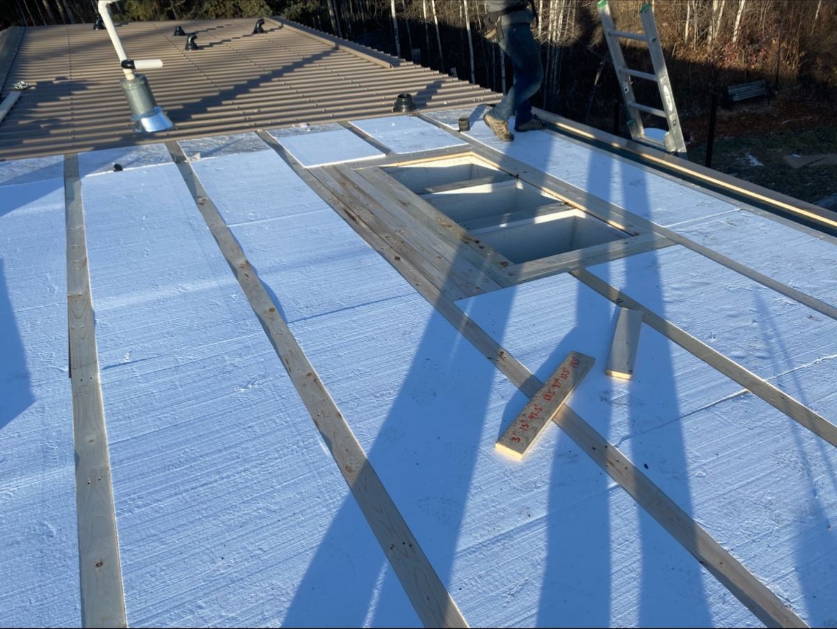 Shingle replacement repair on a residential roof near Stony Plain, Alberta